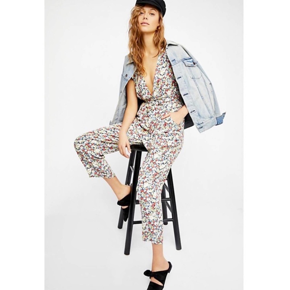 free people // ruffle your feathers floral jumpsuit